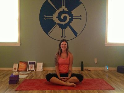 Photo of Erica Sparks, Registered Yoga Teacher, before private yoga instruction